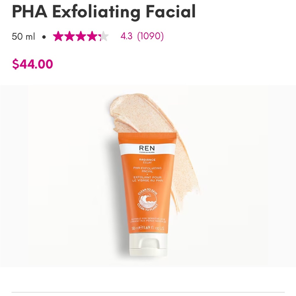REN PHA Exfoliating Facial - Orange